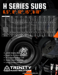 Trinity H Series 15" Subwoofer 3,500 Watts RMS