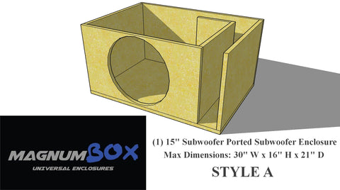 (1) 15" Subwoofer Ported Universal Design- STYLE A