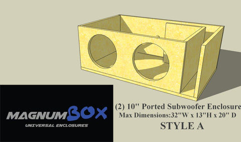 (2) 10" Subwoofer Ported Universal Design- STYLE A