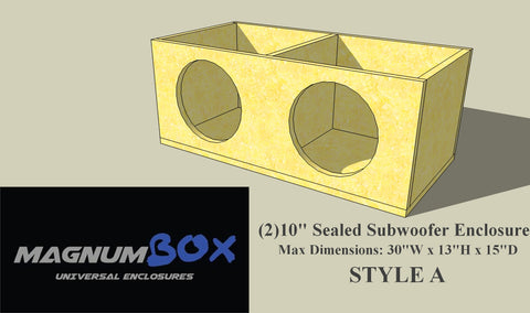 (2) 10" Subwoofer Sealed Universal Design- STYLE A